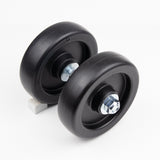 Rueda doble de 5" con perno de 1/2" x 5", gato de manitas