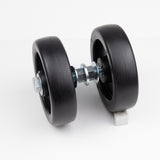 Rueda doble de 5" con perno de 1/2" x 5", gato de manitas