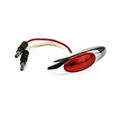 Luz LED roja de montaje lateral con bisel cromado