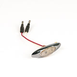 Luz LED roja de montaje lateral con bisel cromado y lente transparente