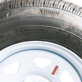 ST205/75R15 Load Range C on White Spoke Wheel