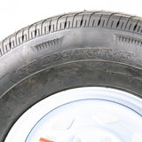 ST225/75R15 Load Range D on White Spoke Wheel