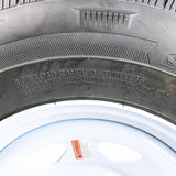 ST225/75R15 Load Range D on White Spoke Wheel