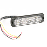 Low Profile 6 LED Strobe-Amber/Clear